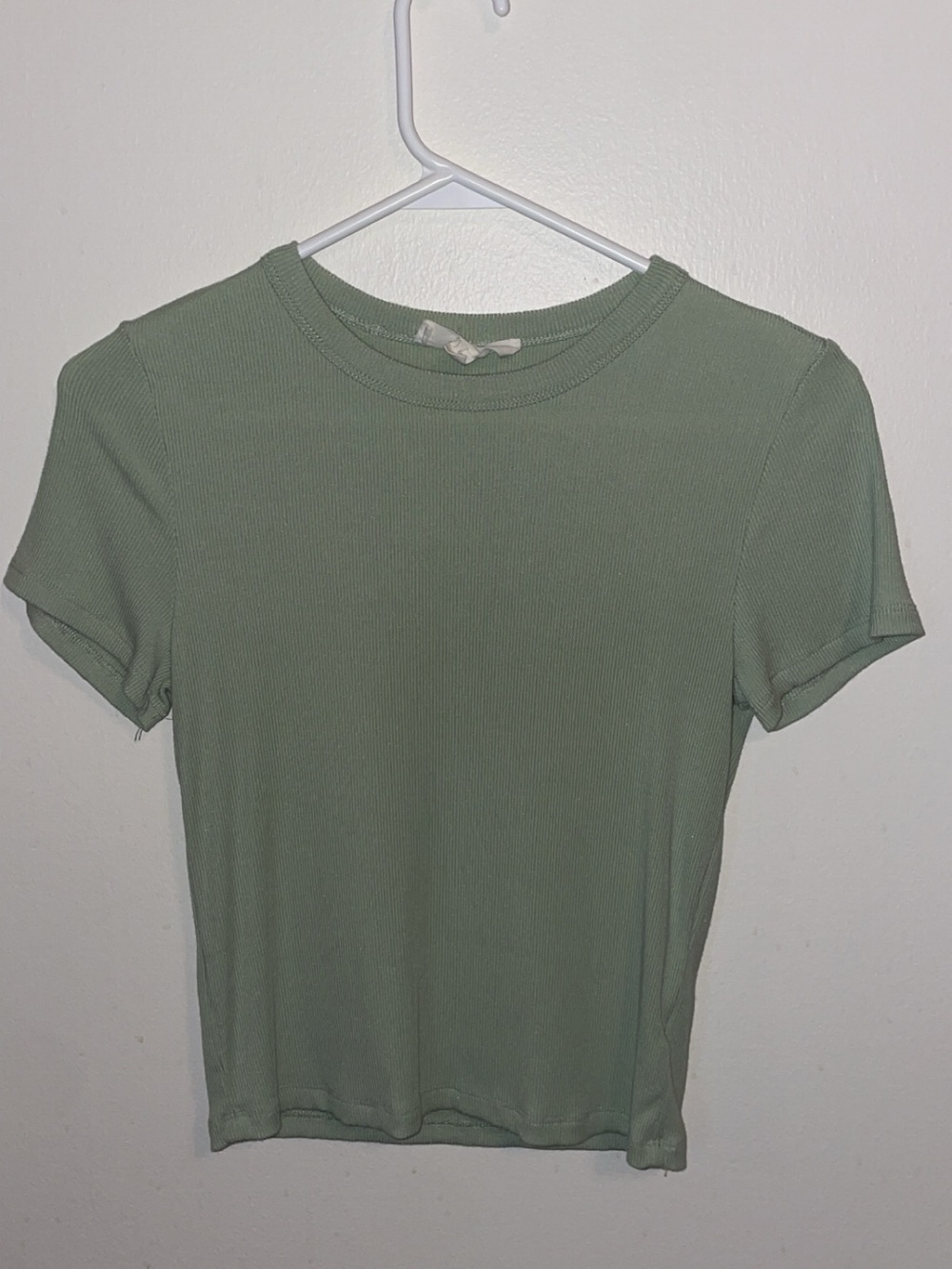 Essential Ribbed Short Sleeve Tee - Sage Green